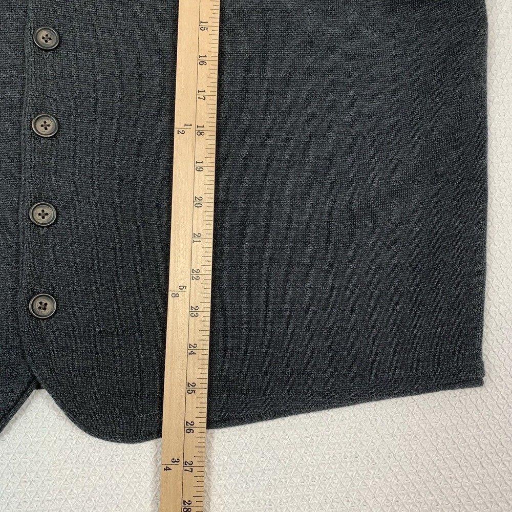 Bloomingdales Mens Merino Wool Sweater Vest XXL Grey Button Front V Neck - Picture 6 of 9